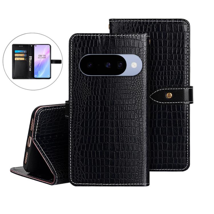 For Google Pixel 10 idewei Crocodile Texture Leather Phone Case