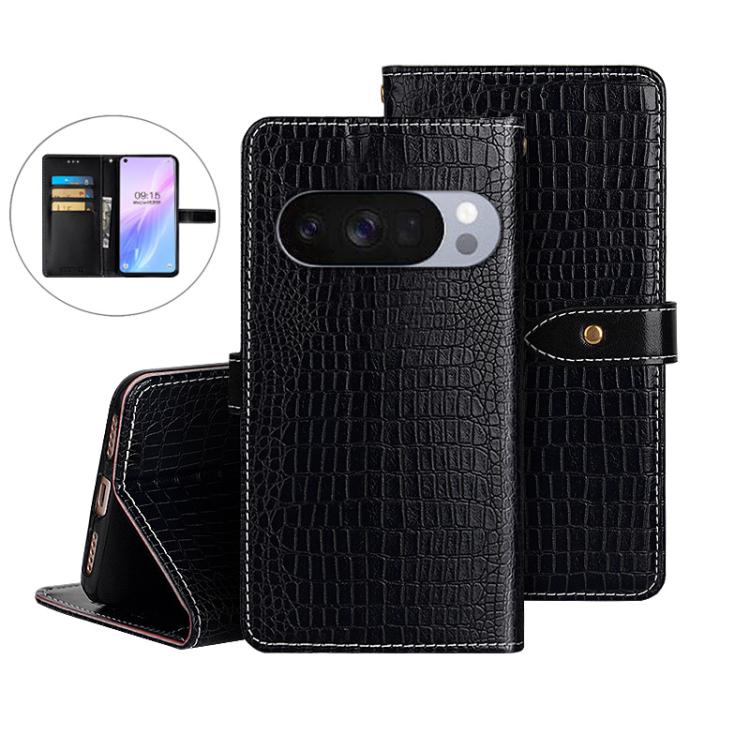 For Google Pixel 10 Pro idewei Crocodile Texture Leather Phone Case