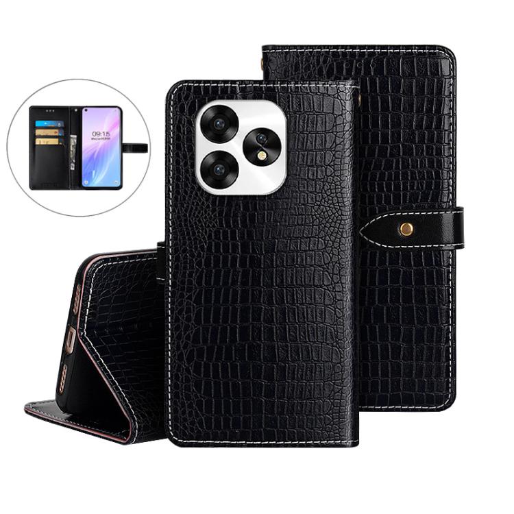 For Umidigi A15 idewei Crocodile Texture Leather Phone Case