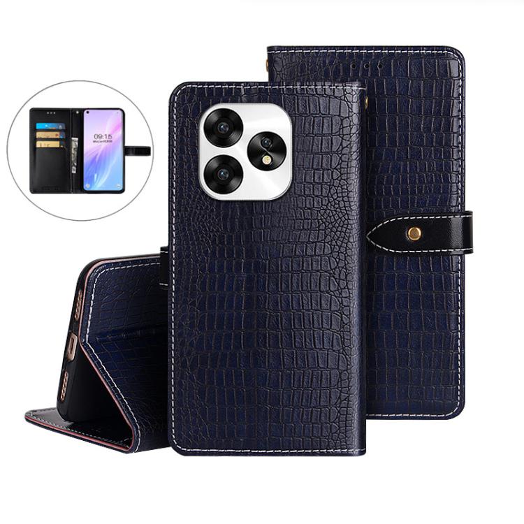 For Umidigi A15 idewei Crocodile Texture Leather Phone Case