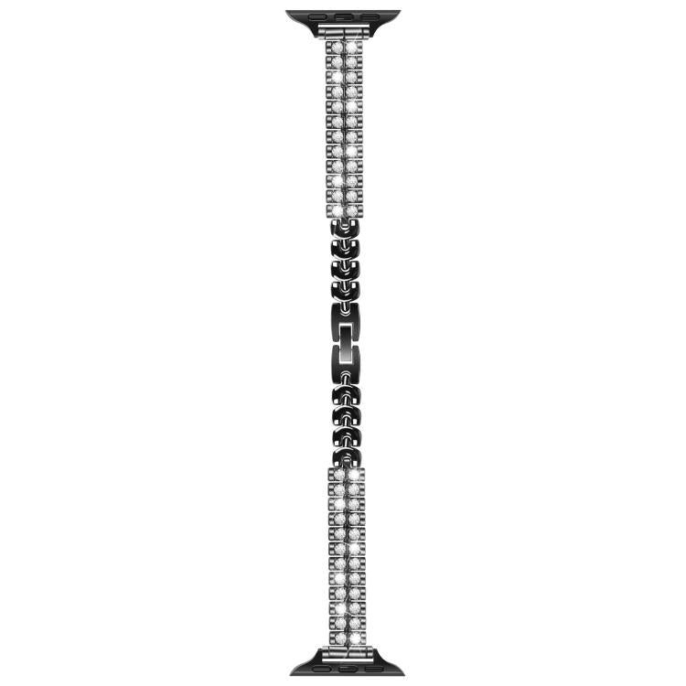 For Apple Watch 46mm / 49mm / 45mm / 44mm Slim Train Section Diamond Metal Watch Band