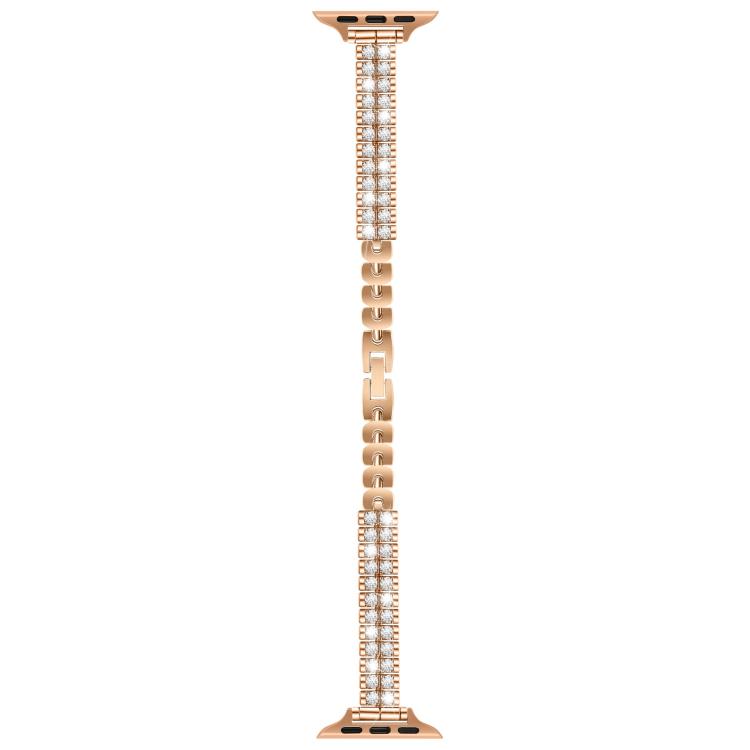 For Apple Watch 42mm / 41mm / 40mm / 38mm Slim Train Section Diamond Metal Watch Band
