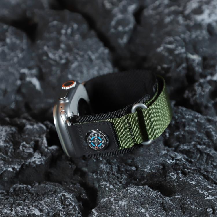 For Apple Watch 46mm / 49mm / 45mm / 44mm Compass Nylon Loop Watch Band