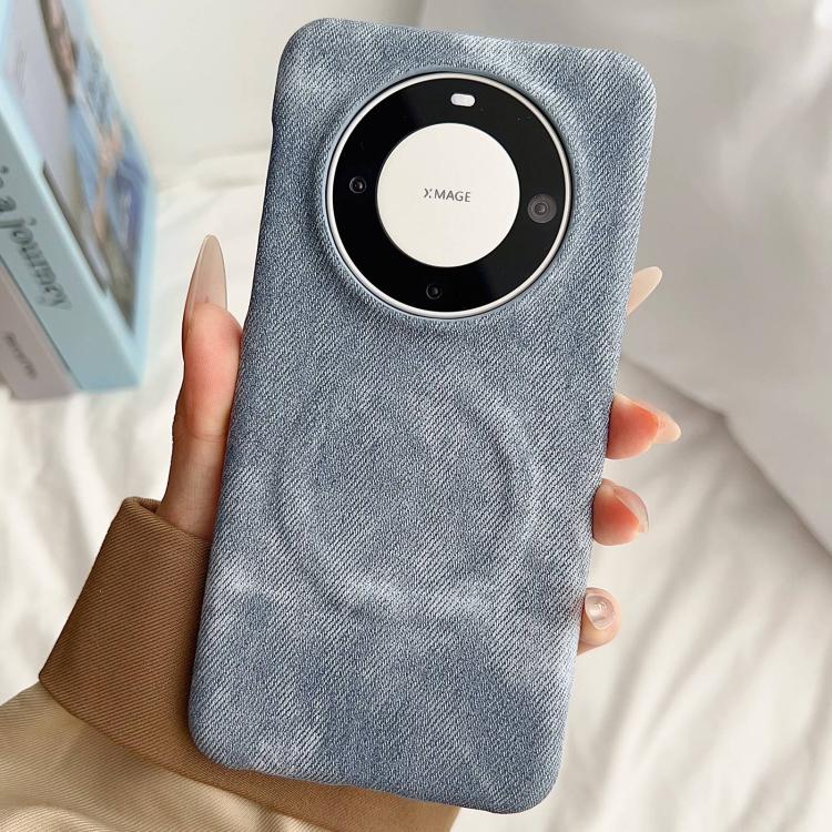 For Huawei Mate 60 Pro Denim MagSafe Magnetic PC + PU Phone Case