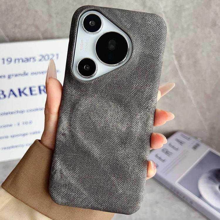 For Huawei Pura 70 Denim MagSafe Magnetic PC + PU Phone Case