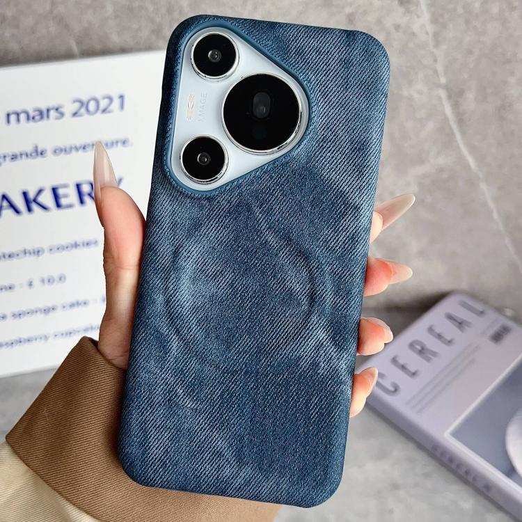 For Huawei Pura 70 Pro Denim MagSafe Magnetic PC + PU Phone Case