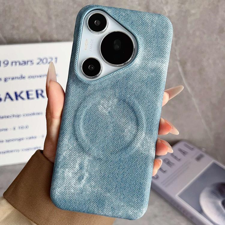 For Huawei Pura 70 Pro Denim MagSafe Magnetic PC + PU Phone Case