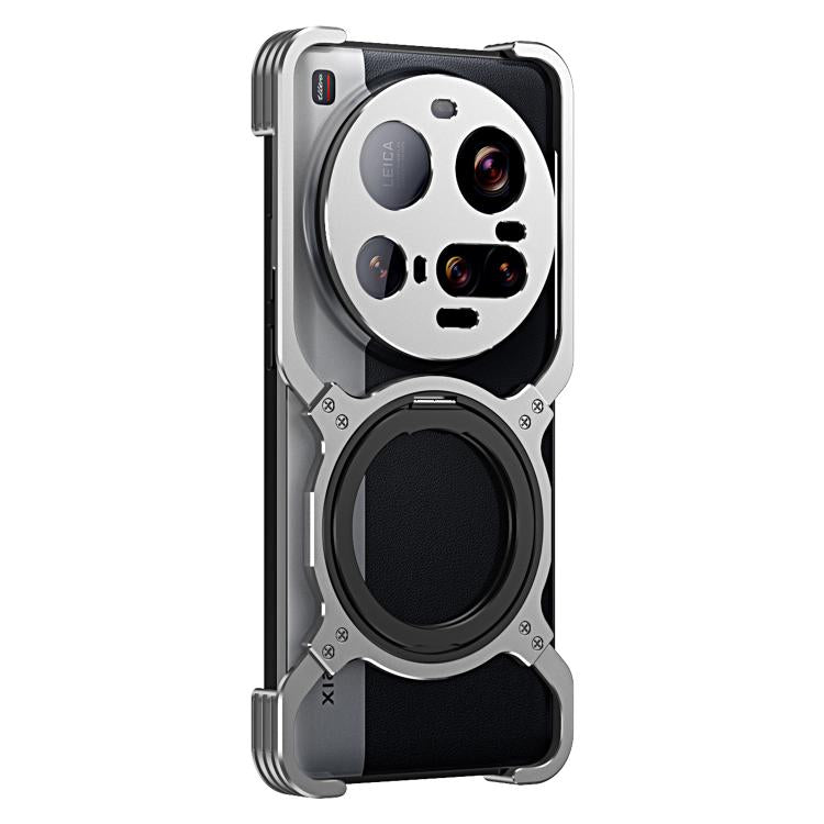For Xiaomi 15 Ultra Mechanical Arm Borderless MagSafe Holder Metal Phone Case