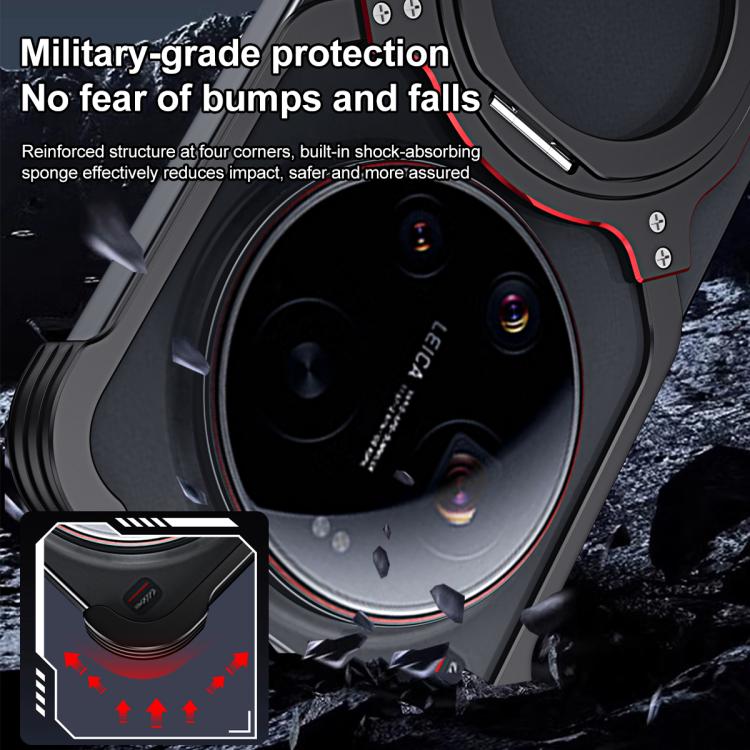 For Xiaomi 17 Ultra Mechanical Arm Borderless MagSafe Holder Metal Phone Case