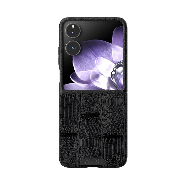 For Xiaomi Mix Flip ABEEL Beast Pattern 6D Micro-Embossed MagSafe Genuine Leather Phone Case