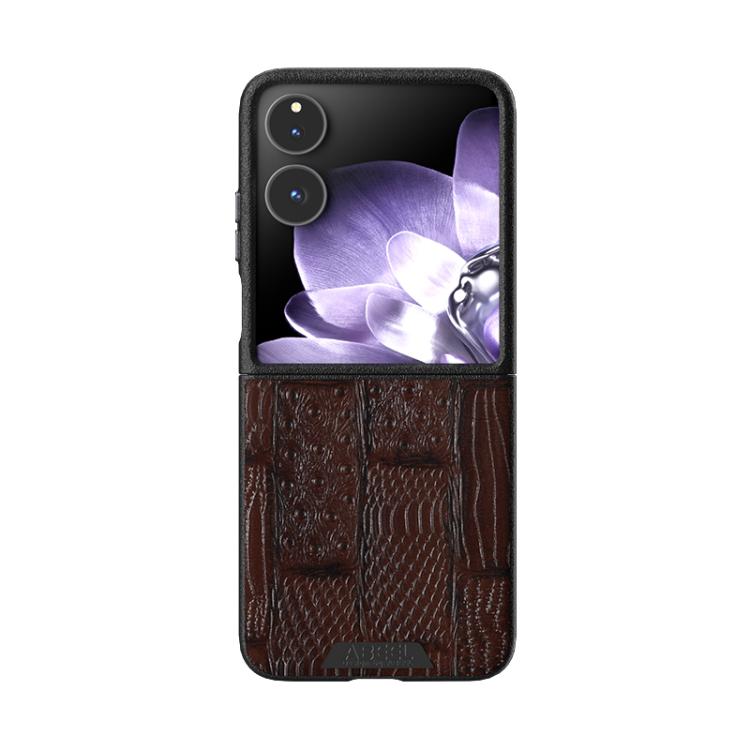 For Xiaomi Mix Flip ABEEL Beast Pattern 6D Micro-Embossed MagSafe Genuine Leather Phone Case