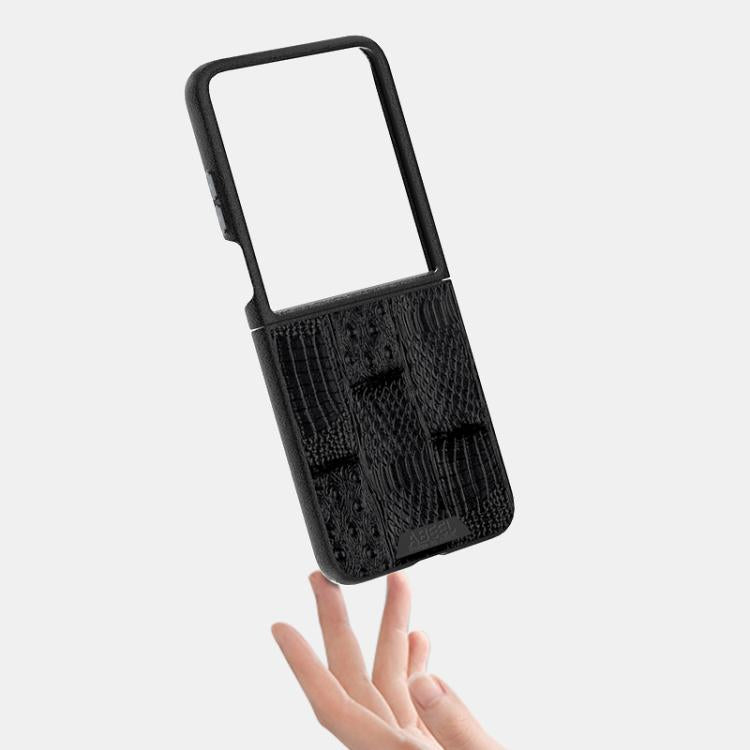 For Xiaomi Mix Flip ABEEL Beast Pattern 6D Micro-Embossed MagSafe Genuine Leather Phone Case
