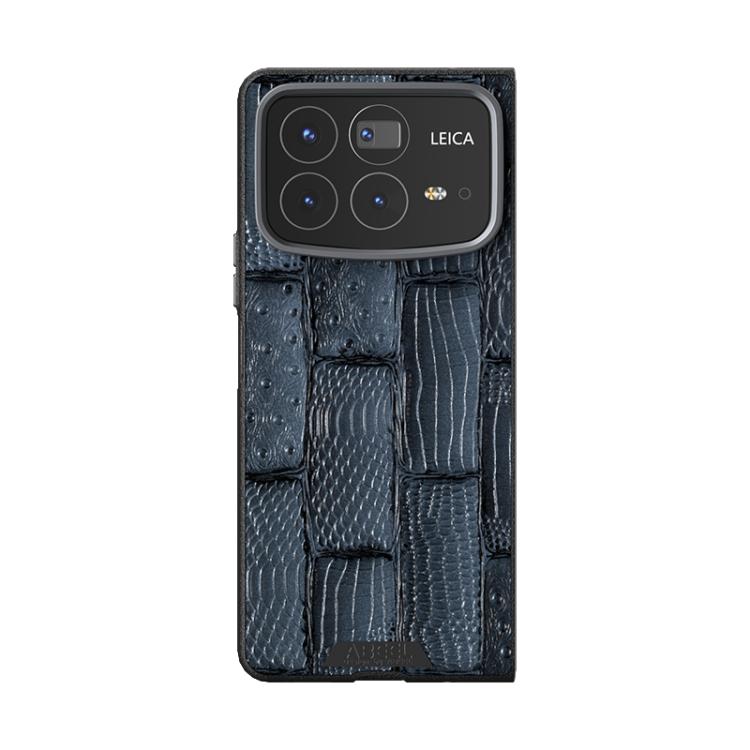 For Xiaomi Mix Fold 4 ABEEL Beast Pattern 6D Micro-Embossed MagSafe Genuine Leather Phone Case