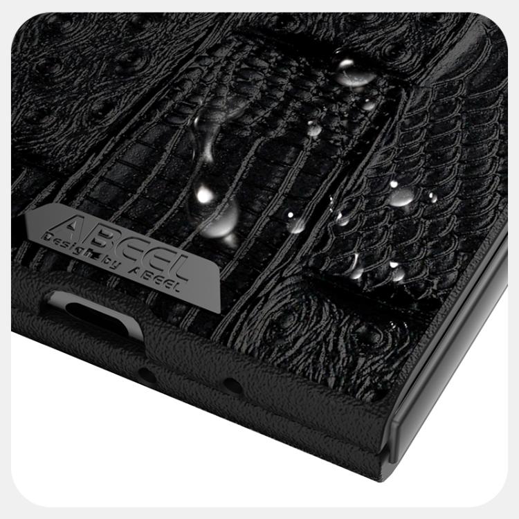 For Xiaomi Mix Fold 4 ABEEL Beast Pattern 6D Micro-Embossed MagSafe Genuine Leather Phone Case