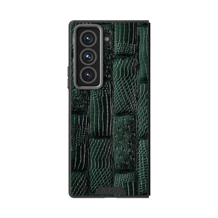 For Samsung Galaxy Z Fold Special ABEEL Beast Pattern 6D Micro-Embossed MagSafe Genuine Leather Phone Case
