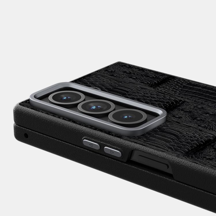 For Samsung Galaxy Z Fold Special ABEEL Beast Pattern 6D Micro-Embossed MagSafe Genuine Leather Phone Case