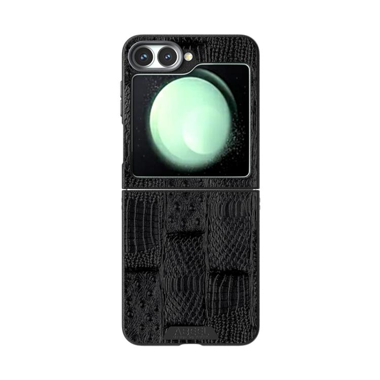 For Samsung Galaxy Z Flip5 5G ABEEL Beast Pattern 6D Micro-Embossed MagSafe Genuine Leather Phone Case