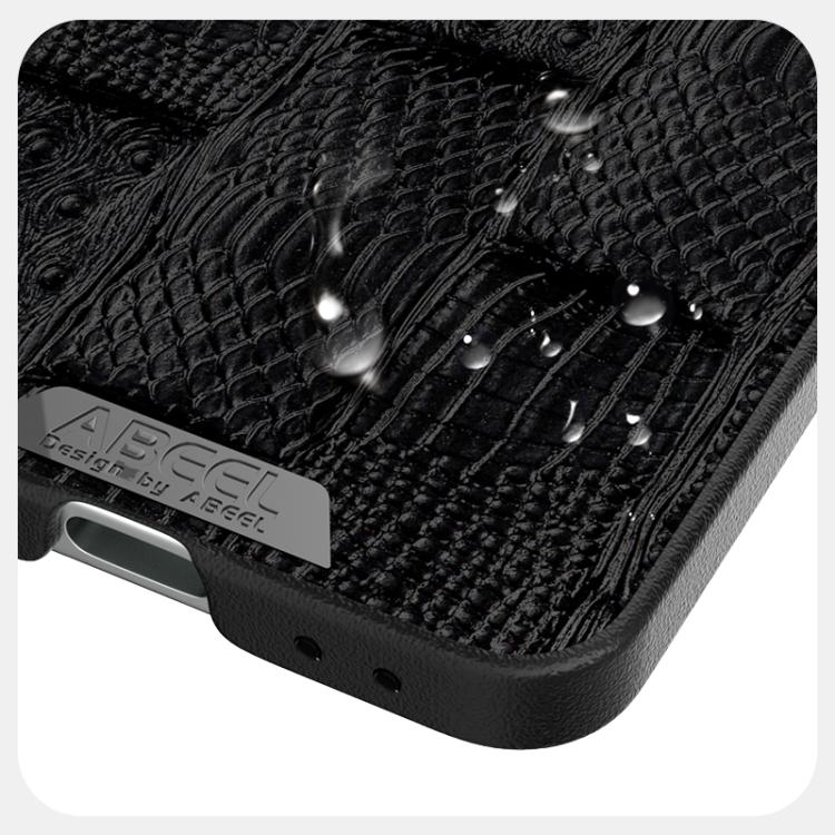 For Samsung Galaxy Z Flip5 5G ABEEL Beast Pattern 6D Micro-Embossed MagSafe Genuine Leather Phone Case