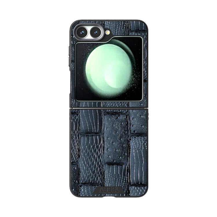 For Samsung Galaxy Z Flip5 5G ABEEL Beast Pattern 6D Micro-Embossed MagSafe Genuine Leather Phone Case