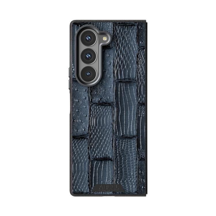 For Samsung Galaxy Z Fold6 5G ABEEL Beast Pattern 6D Micro-Embossed MagSafe Genuine Leather Phone Case