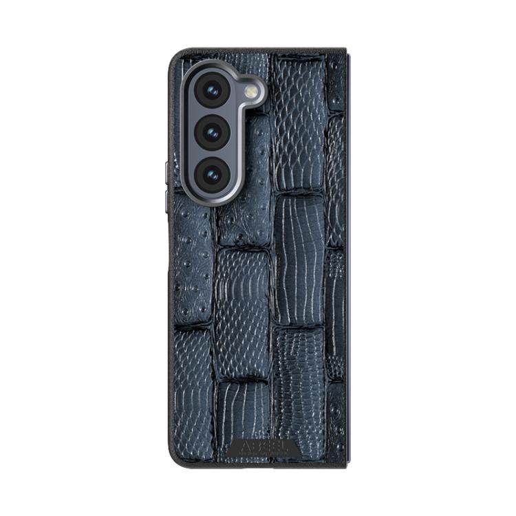 For Samsung Galaxy Z Fold5 5G ABEEL Beast Pattern 6D Micro-Embossed MagSafe Genuine Leather Phone Case