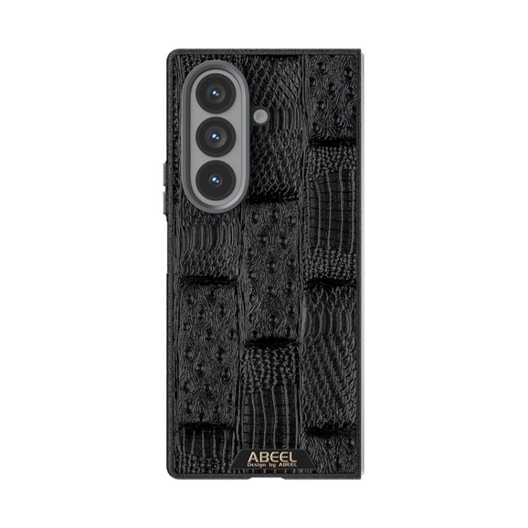 For Samsung Galaxy Z Fold7 5G ABEEL Beast Pattern 6D Micro-Embossed MagSafe Genuine Leather Phone Case
