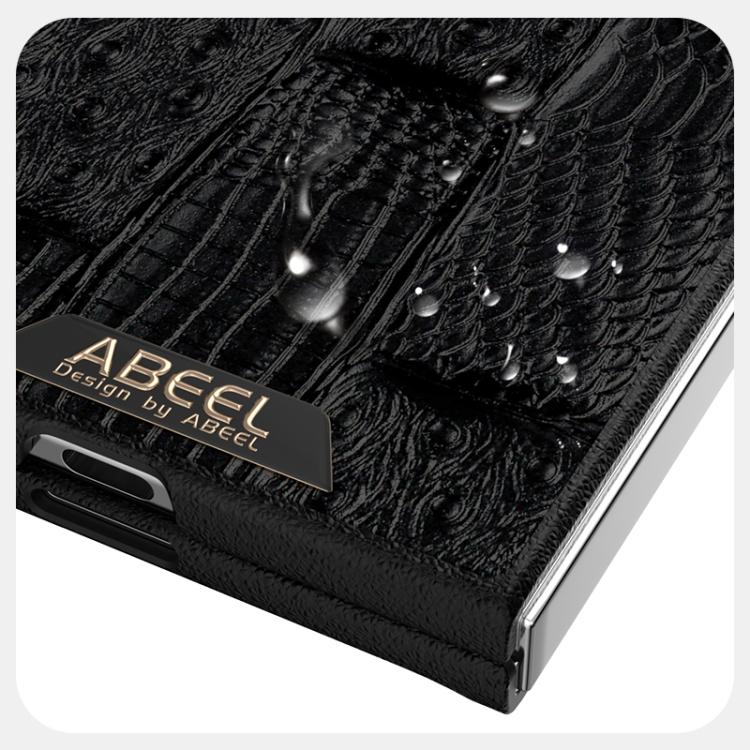 For Samsung Galaxy Z Fold7 5G ABEEL Beast Pattern 6D Micro-Embossed MagSafe Genuine Leather Phone Case