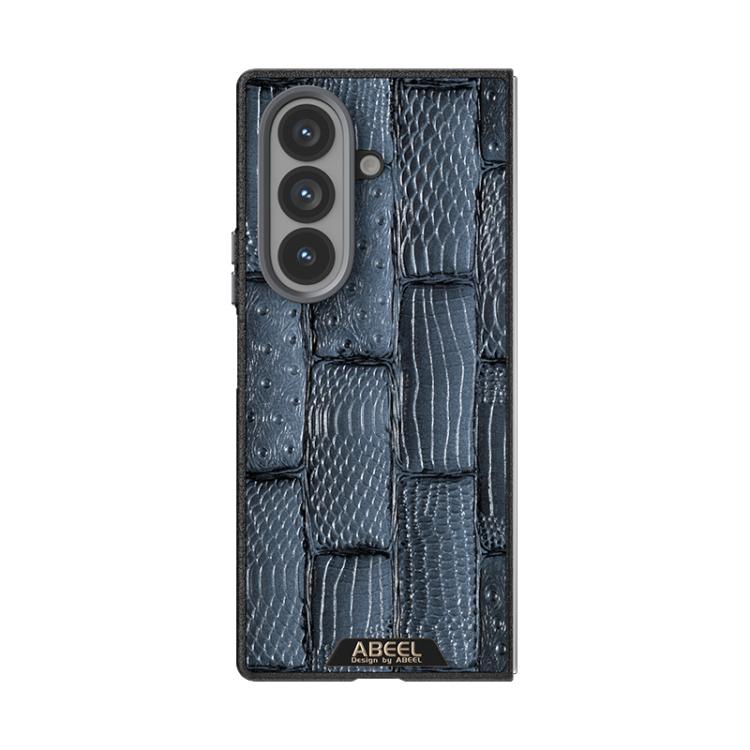 For Samsung Galaxy Z Fold7 5G ABEEL Beast Pattern 6D Micro-Embossed MagSafe Genuine Leather Phone Case