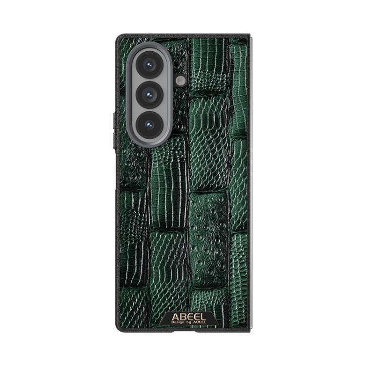 For Samsung Galaxy Z Fold7 5G ABEEL Beast Pattern 6D Micro-Embossed MagSafe Genuine Leather Phone Case