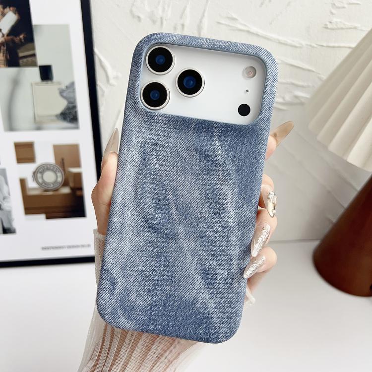 For iPhone 17 Pro Denim MagSafe Magnetic PC + PU Phone Case