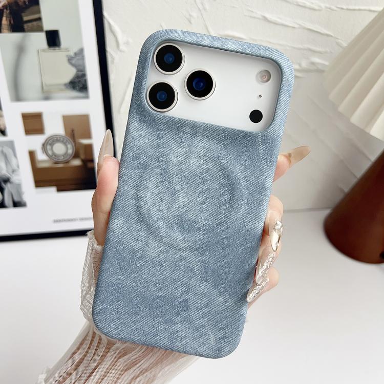 For iPhone 17 Pro Denim MagSafe Magnetic PC + PU Phone Case