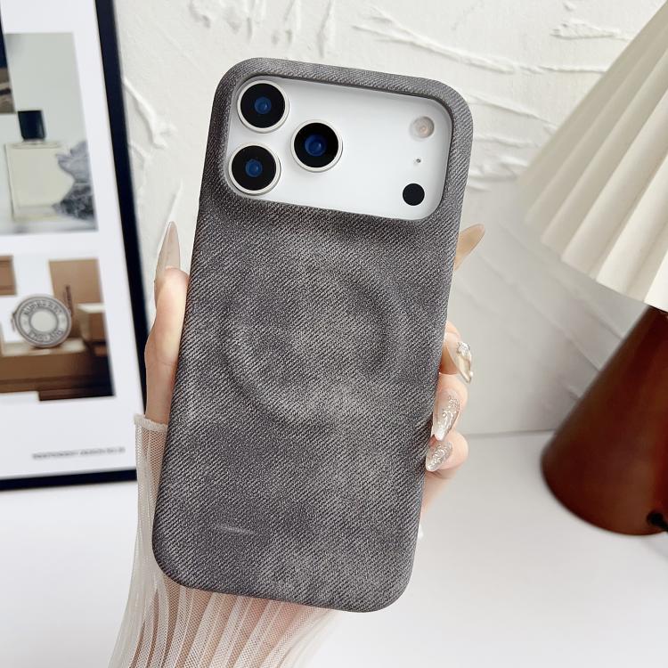 For iPhone 17 Pro Denim MagSafe Magnetic PC + PU Phone Case