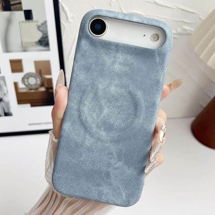 For iPhone Air Denim MagSafe Magnetic PC + PU Phone Case
