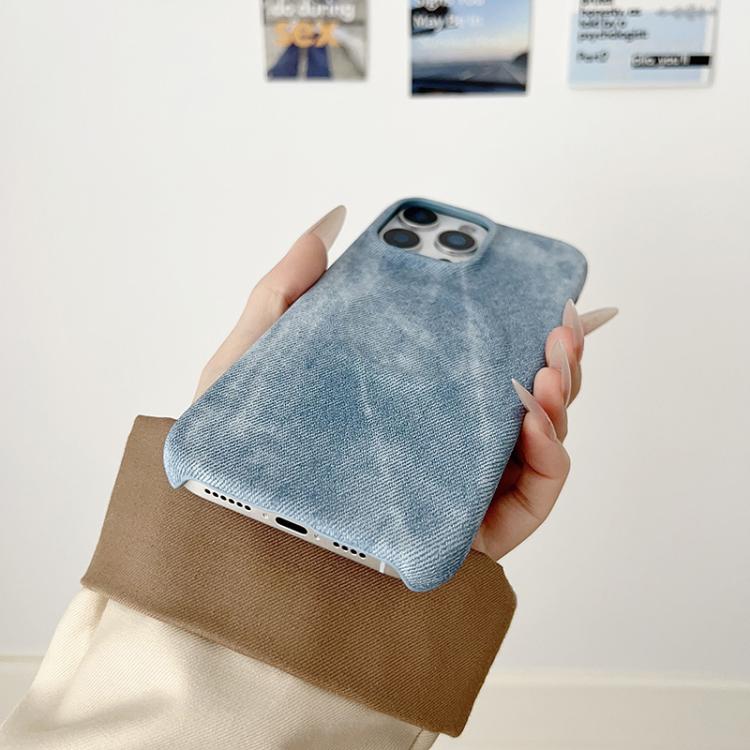 For iPhone 14 Pro Max Denim MagSafe Magnetic PC + PU Phone Case