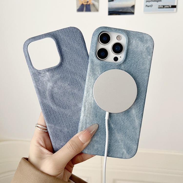 For iPhone 17 Denim MagSafe Magnetic PC + PU Phone Case