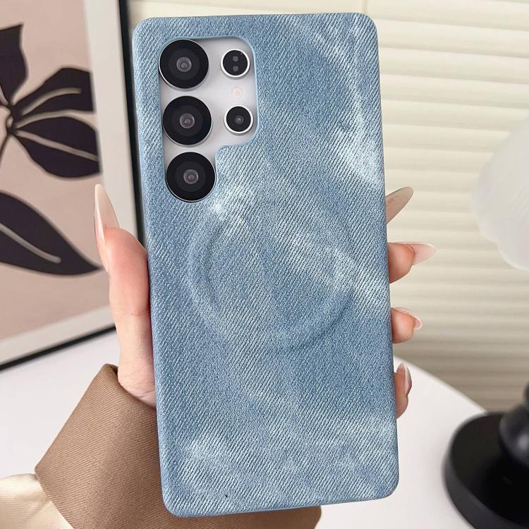 For Samsung Galaxy S24 Ultra 5G Denim MagSafe Magnetic PC + PU Phone Case