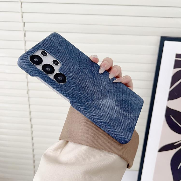 For Samsung Galaxy S24 Ultra 5G Denim MagSafe Magnetic PC + PU Phone Case