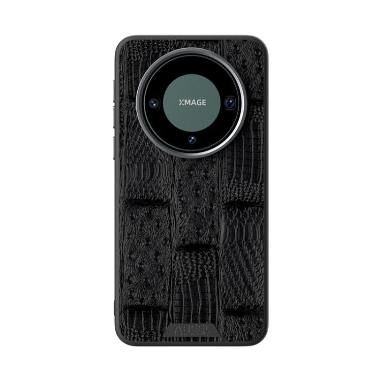 For Huawei Mate 60 ABEEL Beast Pattern 6D Micro-Embossed MagSafe Genuine Leather Phone Case