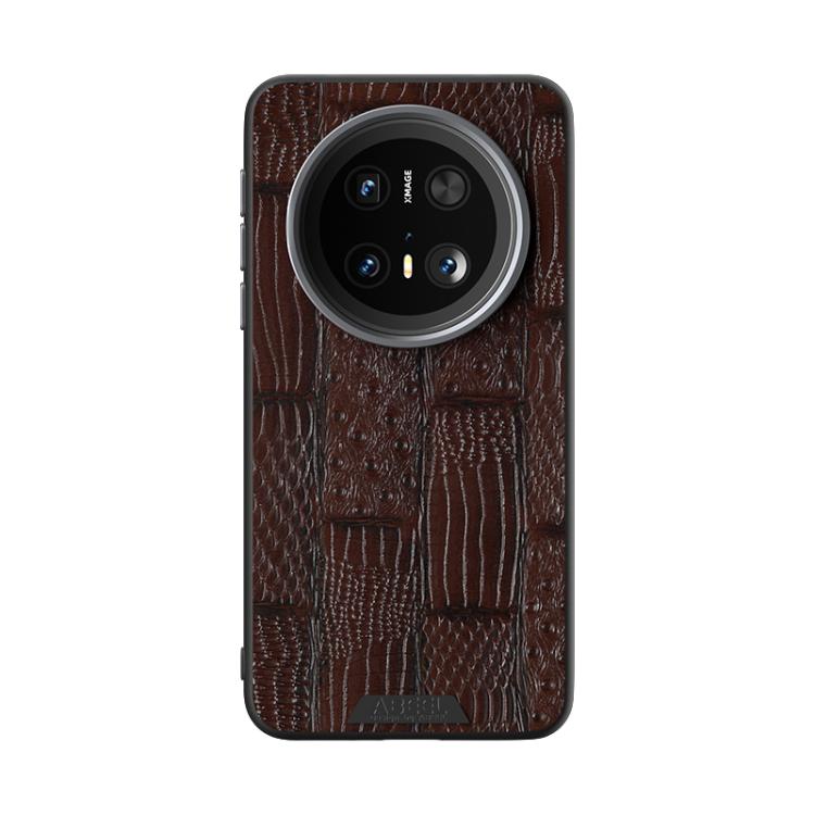For Huawei Mate 70 ABEEL Beast Pattern 6D Micro-Embossed MagSafe Genuine Leather Phone Case