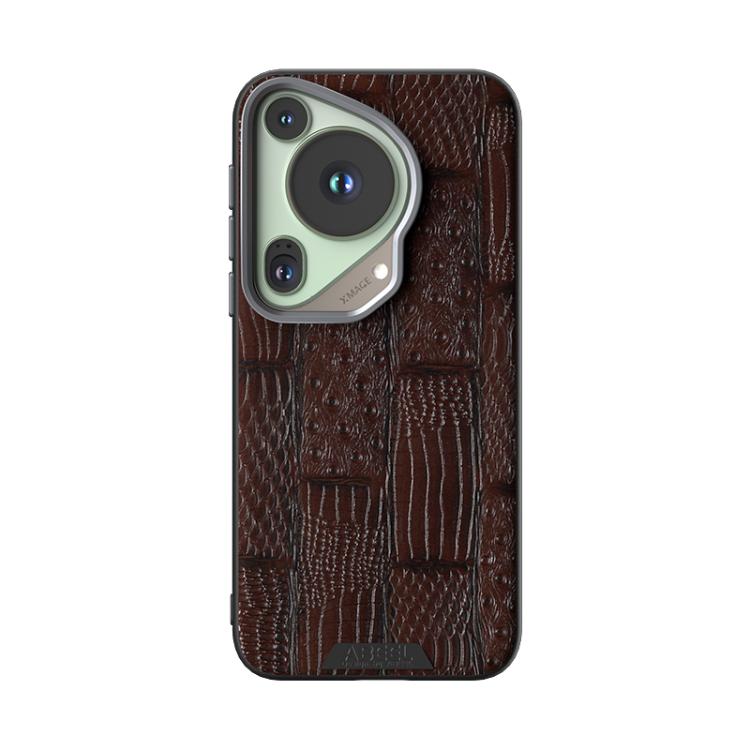 For Huawei Pura 70 Ultra ABEEL Beast Pattern 6D Micro-Embossed MagSafe Genuine Leather Phone Case