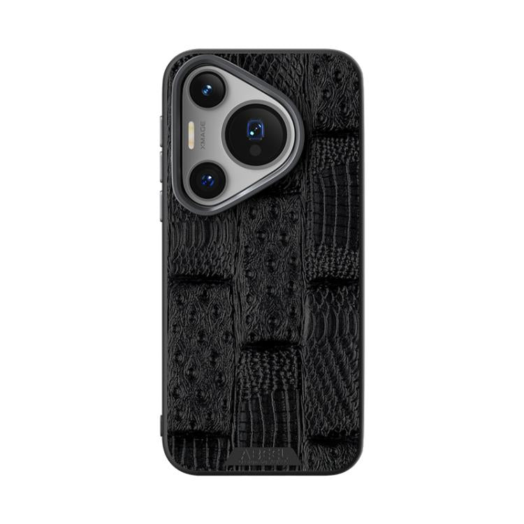 For Huawei Pura 70 ABEEL Beast Pattern 6D Micro-Embossed MagSafe Genuine Leather Phone Case