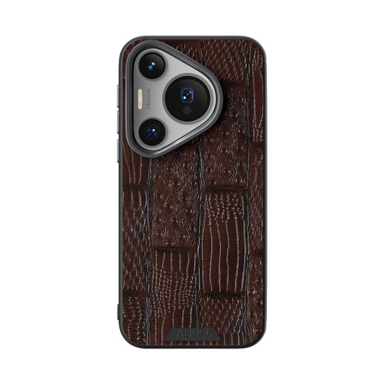 For Huawei Pura 70 ABEEL Beast Pattern 6D Micro-Embossed MagSafe Genuine Leather Phone Case