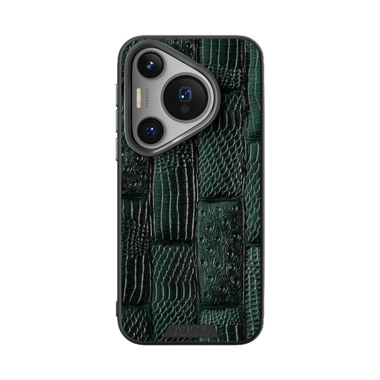 For Huawei Pura 70 ABEEL Beast Pattern 6D Micro-Embossed MagSafe Genuine Leather Phone Case