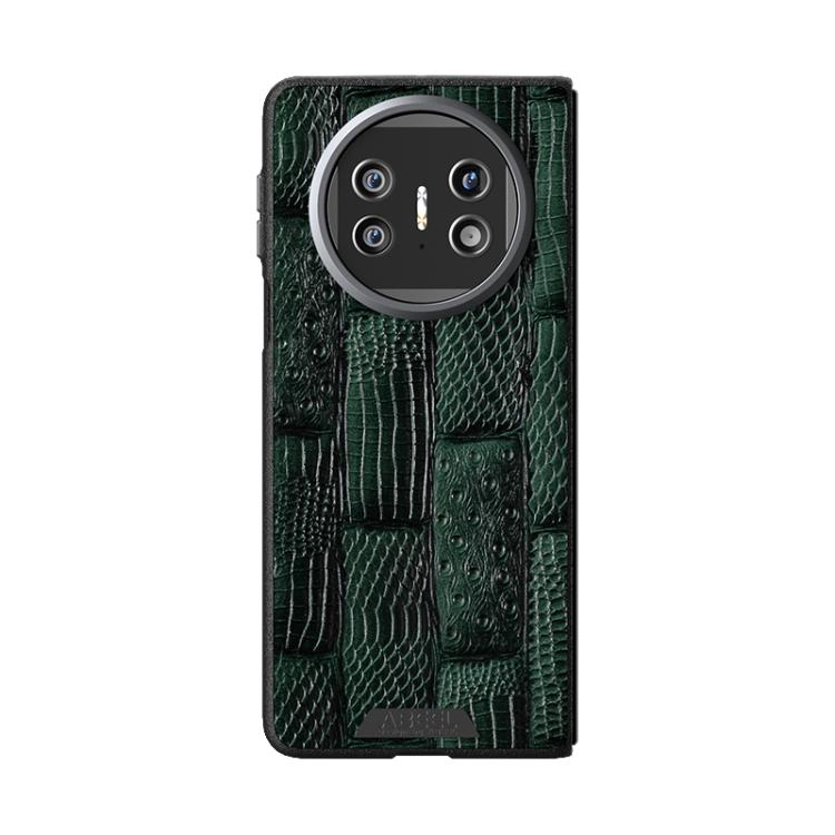 For Huawei Mate X5 ABEEL Beast Pattern 6D Micro-Embossed MagSafe Genuine Leather Phone Case