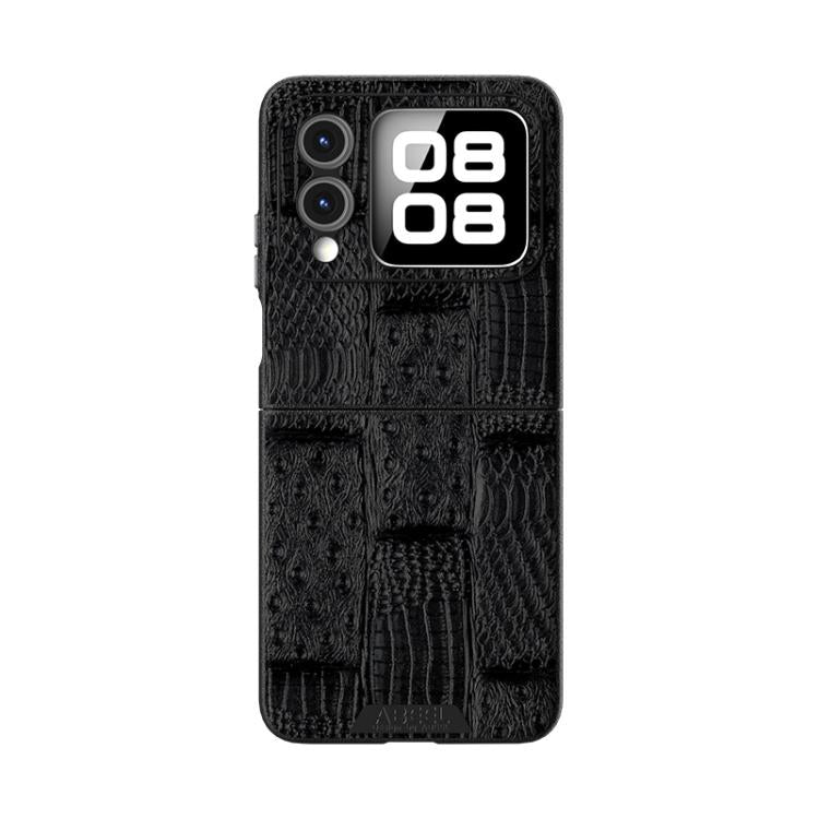 For Huawei nova Flip ABEEL Beast Pattern 6D Micro-Embossed MagSafe Genuine Leather Phone Case