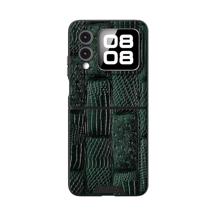 For Huawei nova Flip ABEEL Beast Pattern 6D Micro-Embossed MagSafe Genuine Leather Phone Case