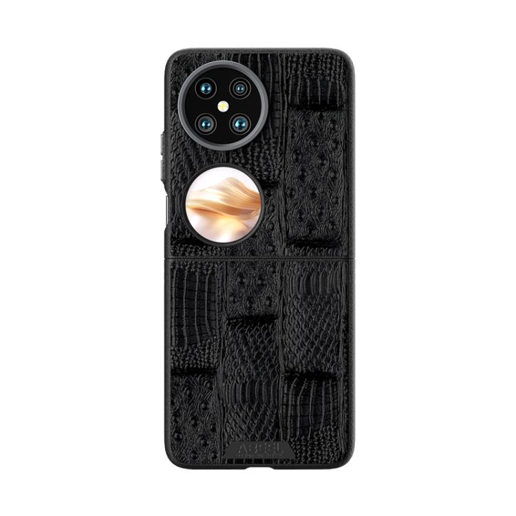 For Huawei Pocket 2 ABEEL Beast Pattern 6D Micro-Embossed MagSafe Genuine Leather Phone Case