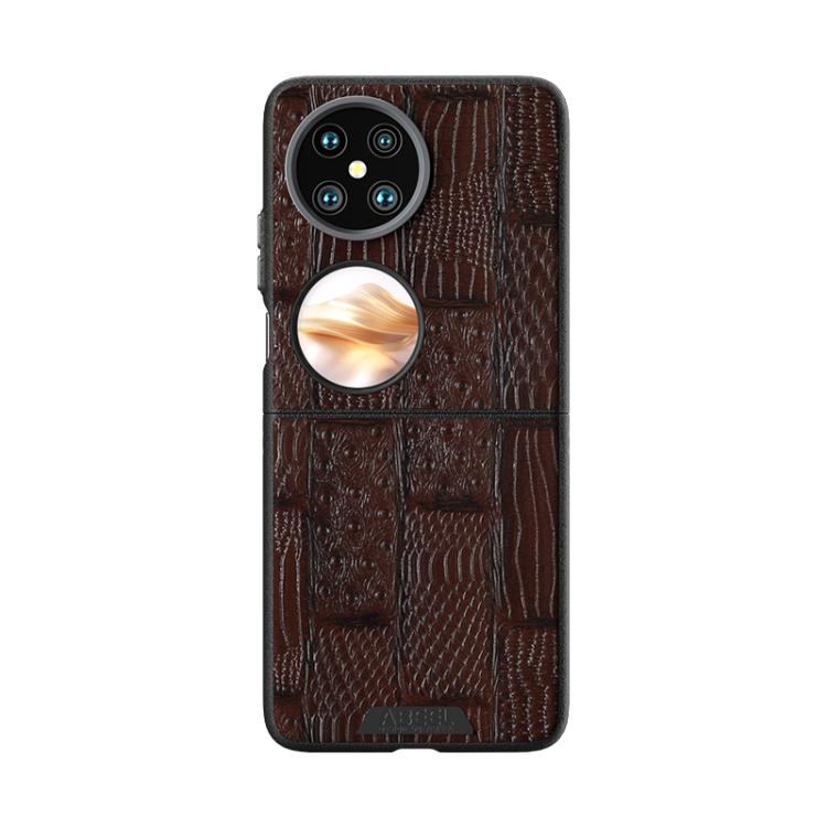 For Huawei Pocket 2 ABEEL Beast Pattern 6D Micro-Embossed MagSafe Genuine Leather Phone Case