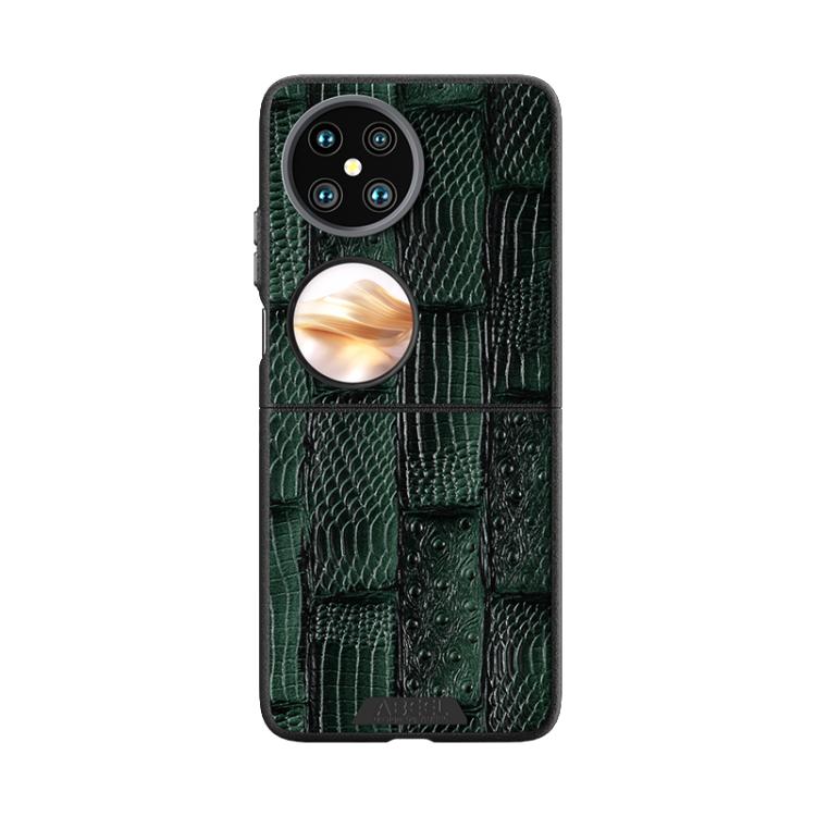 For Huawei Pocket 2 ABEEL Beast Pattern 6D Micro-Embossed MagSafe Genuine Leather Phone Case