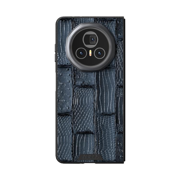 For Honor Magic V3 ABEEL Beast Pattern 6D Micro-Embossed MagSafe Genuine Leather Phone Case